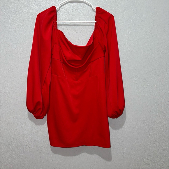 Women's Princess Polly xx Red Mini Dress Size 8 party long sleeve mini cocktail - Picture 4 of 8